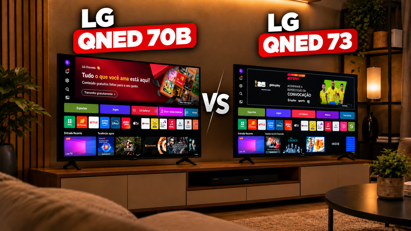 TV LG QNED 70B vs LG QNED73: Qual é melhor? Comparativo